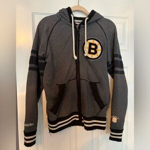 Mitchell & Ness Unisex Vintage Boston Bruins Zip Hoodie